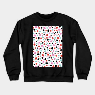 Polka dots pattern, Pink, Red, Black, Blue, Dots, Pattern, Fashion print, Funny art, Modern art, Wall art, Print, Minimalistic, Modern, Humor Crewneck Sweatshirt